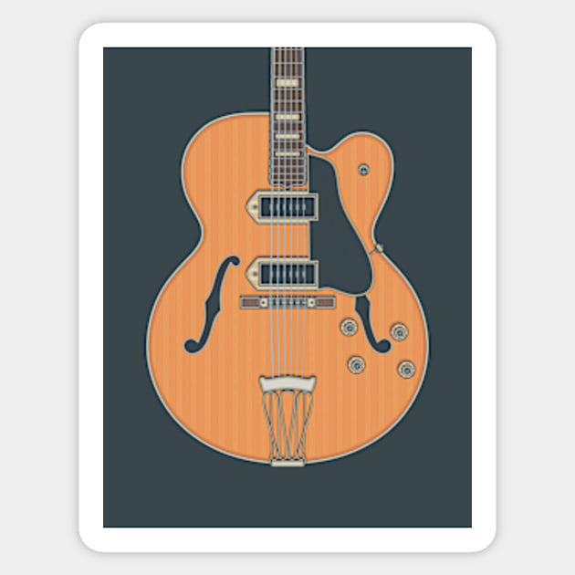 Single Cut Hollow Body Guitar Sticker by milhad